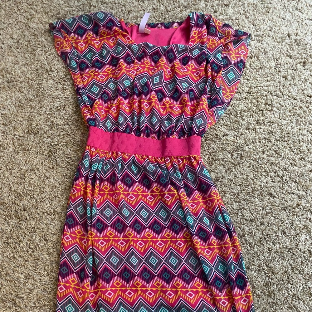 Alya colorful geometric pattern maxi dress